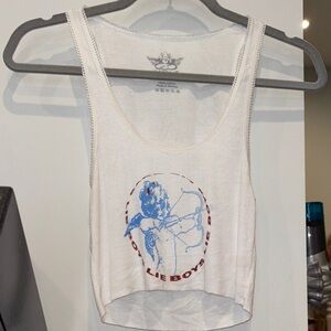 Boys Lie White and Blue Graphic Tank Top
